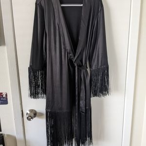 NWOT Victoria's Secret Silk Fringe Robe